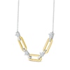 Thumbnail Image 1 of Round-Cut Diamond Paperclip Necklace 1/8 ct tw 10K Two-Tone Gold 18”