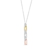 Thumbnail Image 2 of Round-Cut Diamond Paperclip Drop Necklace 1/15 ct tw 10K Tri-Tone Gold 18”