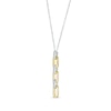 Thumbnail Image 2 of Round-Cut Diamond Paperclip Drop Necklace 1/15 ct tw 10K Two-Tone Gold 18”