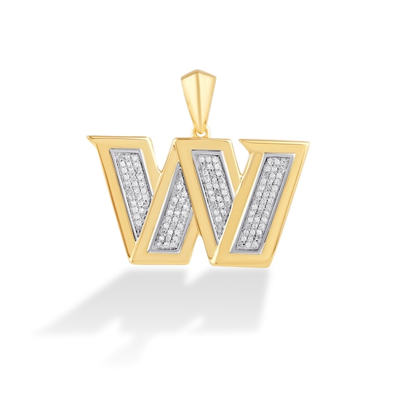 True Fans Washington Commanders 1/4 CT. T.W. Diamond Logo Charm in 10K Yellow Gold