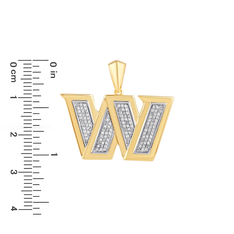 Main Image 2 of True Fans Washington Commanders 1/4 CT. T.W. Diamond Logo Charm in 10K Gold