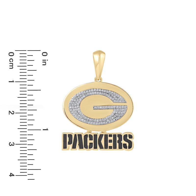 True Fans Green Bay Packers 1/4 CT. T.W. Diamond Logo Charm in 10K Gold