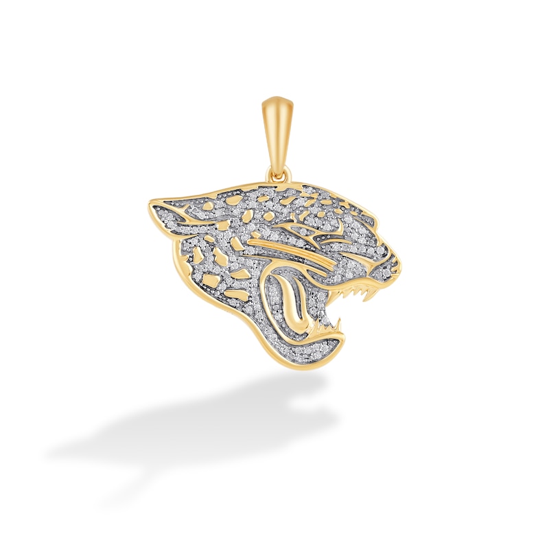 Main Image 1 of True Fans Jacksonville Jaguars 1/4 CT. T.W. Diamond Logo Charm in 10K Gold