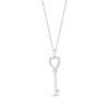 Thumbnail Image 2 of Round-Cut Diamond Heart & Key Necklace 1/10 ct tw Sterling Silver 18”