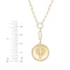 Thumbnail Image 2 of Round-Cut Diamond Cross Disc Paperclip Chain Y-Drop Necklace 1/2 ct tw 10K Yellow Gold 18”