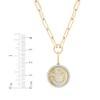 Thumbnail Image 2 of Round-Cut Diamond Anchor Disc Paperclip Chain Y-Drop Necklace 3/4 ct tw 10K Yellow Gold 18”