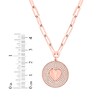 Thumbnail Image 2 of Round-Cut Diamond Heart Disc Paperclip Chain Y-Drop Necklace 1 ct tw 10K Rose Gold 18”
