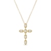 Thumbnail Image 1 of Vintage-Style Baguette-Cut Diamond Cross Necklace 1/10 ct tw 10K Yellow Gold 18&quot;