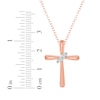 Thumbnail Image 2 of Round-Cut Diamond Wrapped Cross Necklace 1/6 ct tw 10K Rose Gold 18"