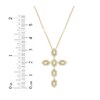 Thumbnail Image 2 of Baguette & Round-Cut Diamond Cross Necklace 1/2 ct tw 10K Yellow Gold 18&quot;