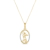 Thumbnail Image 1 of Round-Cut Diamond Saint Michael Oval Necklace 1/6 ct tw 10K Yellow Gold 18"