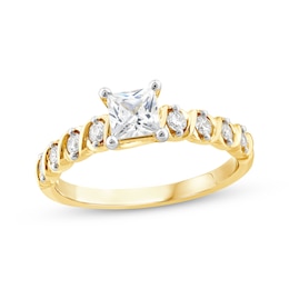 Princess-Cut Diamond Engagement Ring 7/8 ct tw 14K Yellow Gold