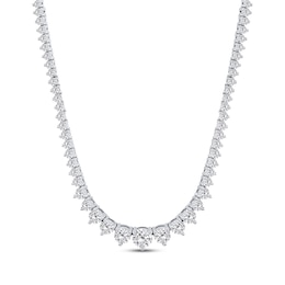 Lab-Created Diamonds by KAY Round-Cut Graduated Riviera Necklace 6 ct tw 14K White Gold 16”