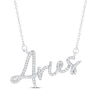 Thumbnail Image 0 of Round-Cut Diamond "Aries" Zodiac Necklace 1/5 ct tw Sterling Silver 18"
