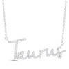 Thumbnail Image 1 of Round-Cut Diamond &quot;Taurus&quot; Zodiac Necklace 1/5 ct tw Sterling Silver 18&quot;