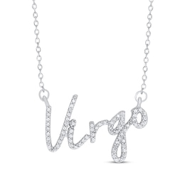 Round-Cut Diamond "Virgo" Zodiac Necklace 1/5 ct tw Sterling Silver 18"
