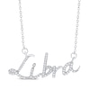 Thumbnail Image 0 of Round-Cut Diamond "Libra" Zodiac Necklace 1/5 ct tw Sterling Silver 18"