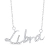 Thumbnail Image 1 of Round-Cut Diamond &quot;Libra&quot; Zodiac Necklace 1/5 ct tw Sterling Silver 18&quot;