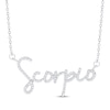Thumbnail Image 1 of Round-Cut Diamond &quot;Scorpio&quot; Zodiac Necklace 1/5 ct tw Sterling Silver 18&quot;