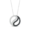 Thumbnail Image 0 of Black & White Diamond Yin-Yang Swirl Necklace 1/5 ct tw Sterling Silver 18"