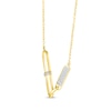 Thumbnail Image 2 of Diamond Asymmetrical Paperclip Necklace 1/15 ct tw 10K Yellow Gold 18”