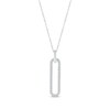 Thumbnail Image 1 of Diamond Paperclip Drop Necklace 1/5 ct tw 10K White Gold 18”
