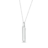 Thumbnail Image 2 of Diamond Paperclip Drop Necklace 1/5 ct tw 10K White Gold 18”