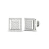 Thumbnail Image 0 of Men's Multi-Diamond Square Curved Stud Earrings 1/2 ct tw 10K White Gold