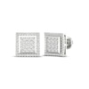 Thumbnail Image 1 of Men's Multi-Diamond Square Curved Stud Earrings 1/2 ct tw 10K White Gold