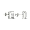 Thumbnail Image 3 of Men's Multi-Diamond Square Curved Stud Earrings 1/2 ct tw 10K White Gold