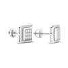 Thumbnail Image 4 of Men's Multi-Diamond Square Curved Stud Earrings 1/2 ct tw 10K White Gold