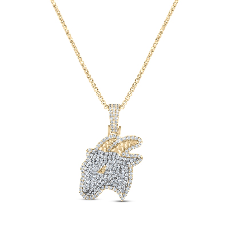 Main Image 1 of Men's Goat Necklace 1-7/8 ct tw 10K Yellow Gold 22&quot;