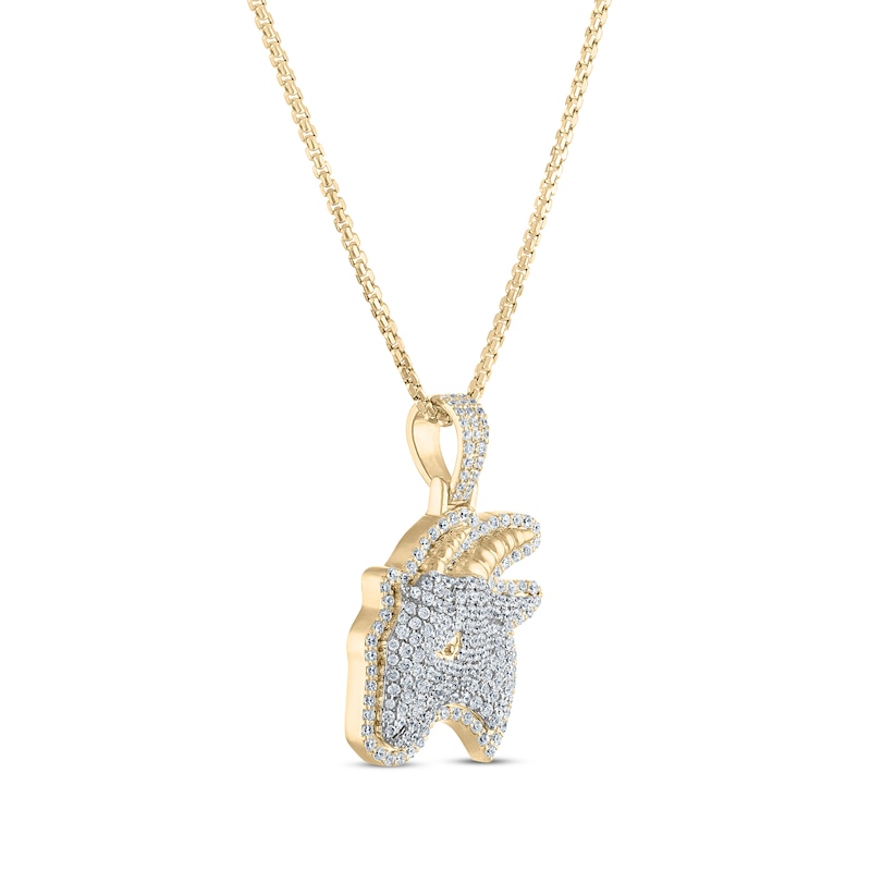 Main Image 2 of Men's Goat Necklace 1-7/8 ct tw 10K Yellow Gold 22&quot;