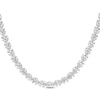 Thumbnail Image 0 of Marquise & Round-Cut Diamond Flower Necklace 11-5/8 ct tw 14K White Gold 18"