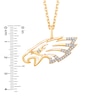 Thumbnail Image 2 of True Fans Philadelphia Eagles 1/10 CT. T.W. Diamond Logo Necklace in 10K Yellow Gold