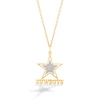 Thumbnail Image 0 of True Fans Dallas Cowboys 1/10 CT. T.W. Diamond Logo Necklace in 10K Yellow Gold