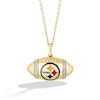 Thumbnail Image 1 of True Fans Pittsburgh Steelers Diamond Accent Football Necklace in 10K Yellow Gold