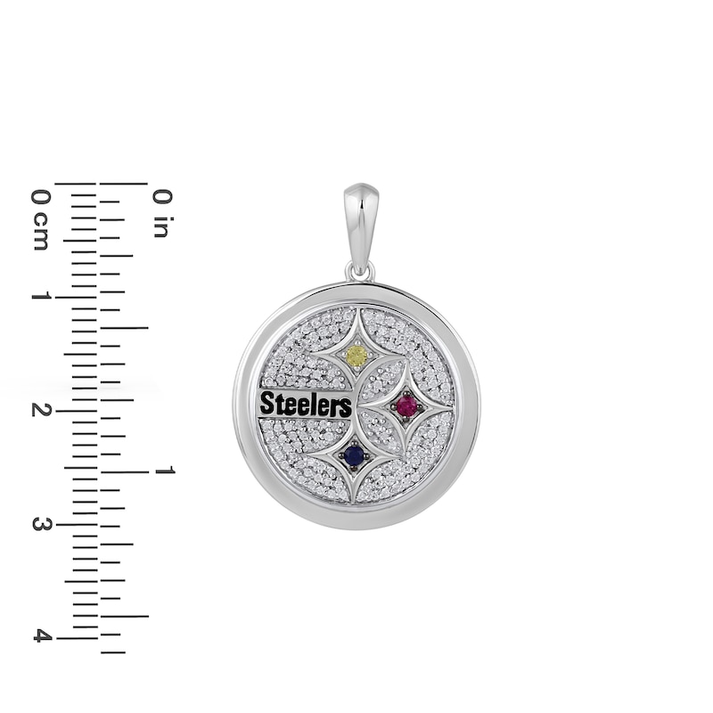 Main Image 2 of True Fans Pittsburgh Steelers 1/4 CT. T.W. Diamond Logo Charm in 10K White Gold
