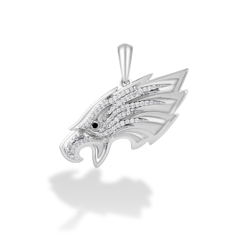 Main Image 1 of True Fans Philadelphia Eagles 1/4 CT. T.W. Diamond Logo Charm in 10K White Gold