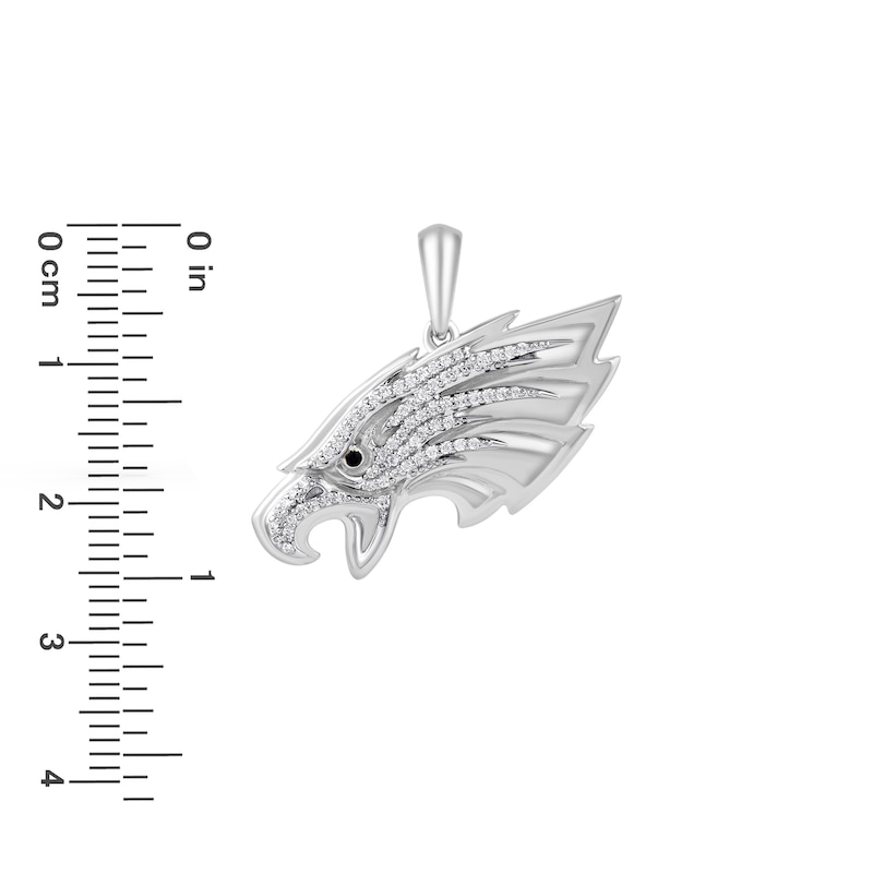 Main Image 2 of True Fans Philadelphia Eagles 1/4 CT. T.W. Diamond Logo Charm in 10K White Gold