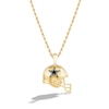 Thumbnail Image 0 of True Fans Dallas Cowboys 1/20 CT. T.W. Diamond Helmet Necklace in 10K Yellow Gold
