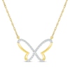 Thumbnail Image 1 of Diamond Butterfly Outline Necklace 1/8 ct tw 10K Yellow Gold 18&quot;