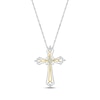 Thumbnail Image 1 of Diamond Tapered Cross 1/8 ct tw Sterling Silver & 10K Yellow Gold 18&quot;