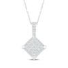 Thumbnail Image 0 of Multi-Diamond Square Necklace 1/4 ct tw 10K White Gold 18"