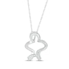 Thumbnail Image 2 of Diamond Twisted Star Necklace 1/15 ct tw Sterling Silver 18&quot;
