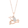 Thumbnail Image 1 of Multi-Diamond Dove Necklace 1/8 ct tw 10K Rose Gold 18&quot;