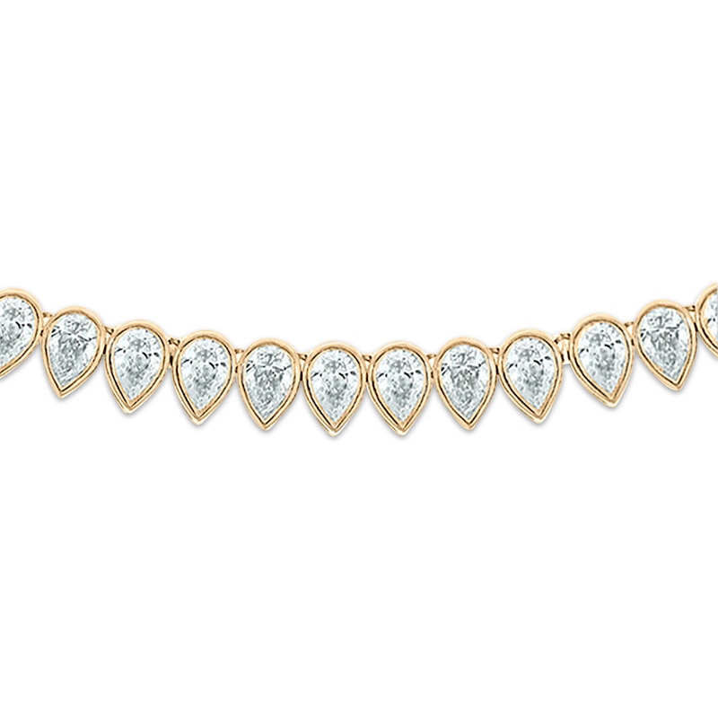 Pear-Shaped Diamond Riviera Necklace 7-1/4 ct tw 14K Yellow Gold 16"