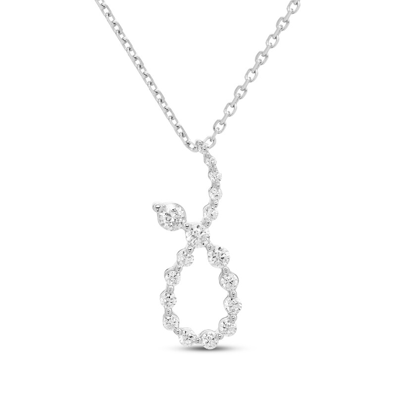 Diamond Loop Necklace 1/3 ct tw 10K White Gold 18" Kay