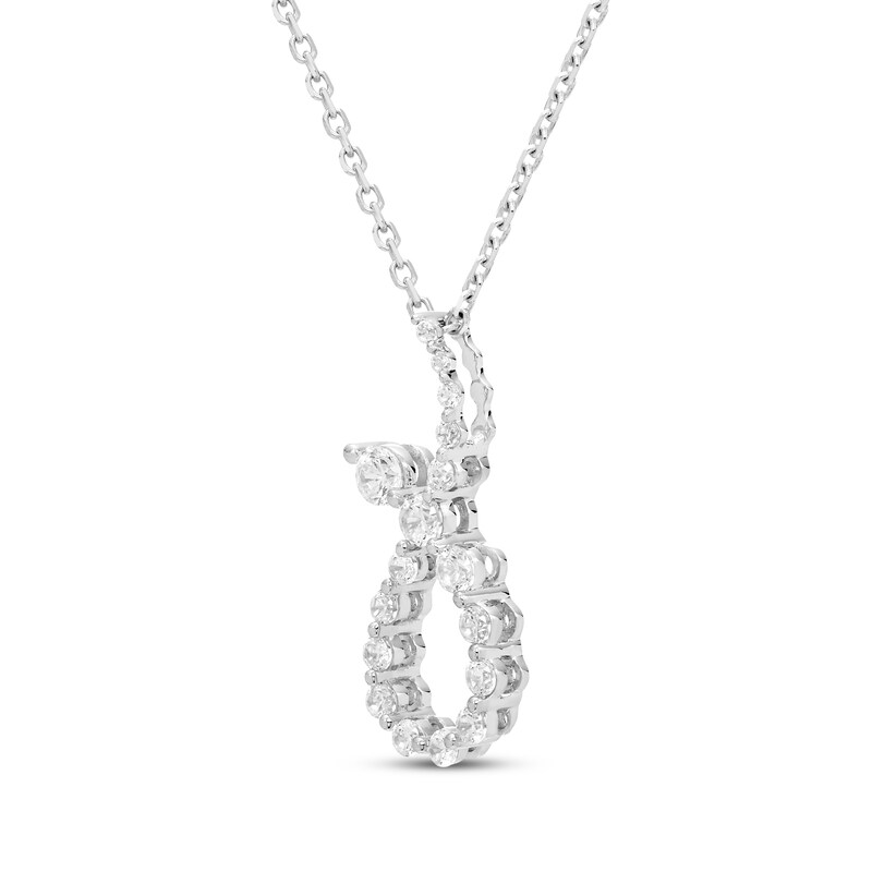Diamond Loop Necklace 1/3 ct tw 10K White Gold 18" Kay