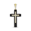 Thumbnail Image 0 of Men's Black & White Diamond Cross Charm 1 ct tw 10K Yellow Gold